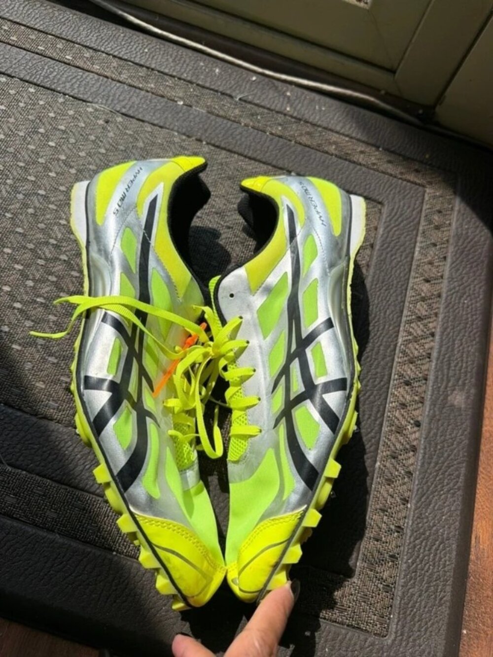 ASICS Hyper MD 5 G304N Volt Yellow Track Spikes Shoes Mens Size US 12 EU 46.5